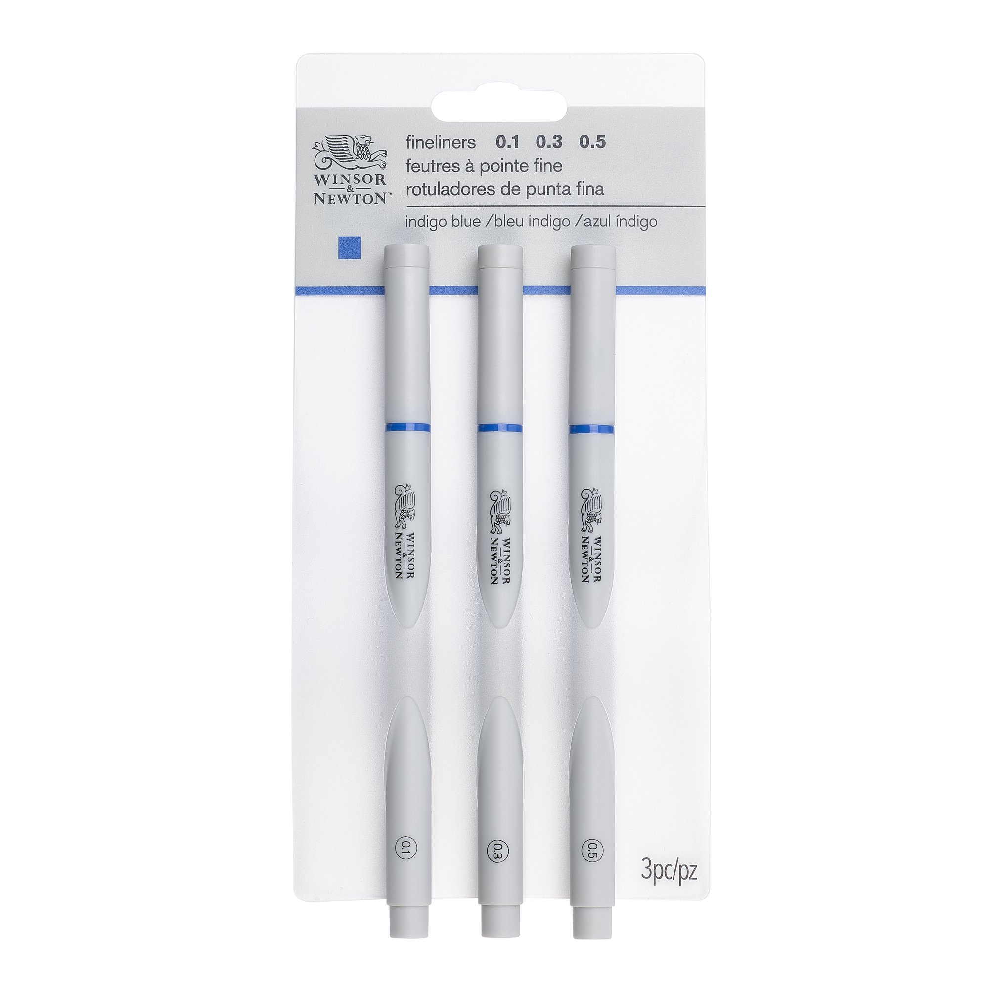 W&N FINELINER SET SURTIDO AZUL ÍNDIGO 0.1, 0.3 y 0.5