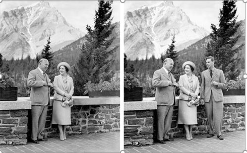 Fotografia de 1939 en la que el Príncipe Jorge es eliminado de la foto