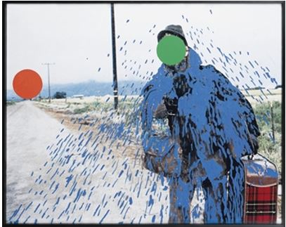 John Baldessari, Hitchhiker (splattered Blue) 1999