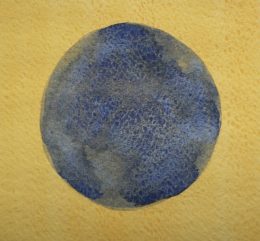 A Smalt (Dupont’s Blue) wash over dry Raw Sienna