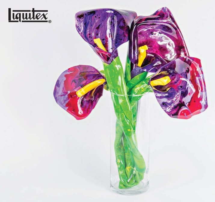 Tutorial DIY con Liquitex – Cómo crear un ramo de flores con láminas de pintura acrílica