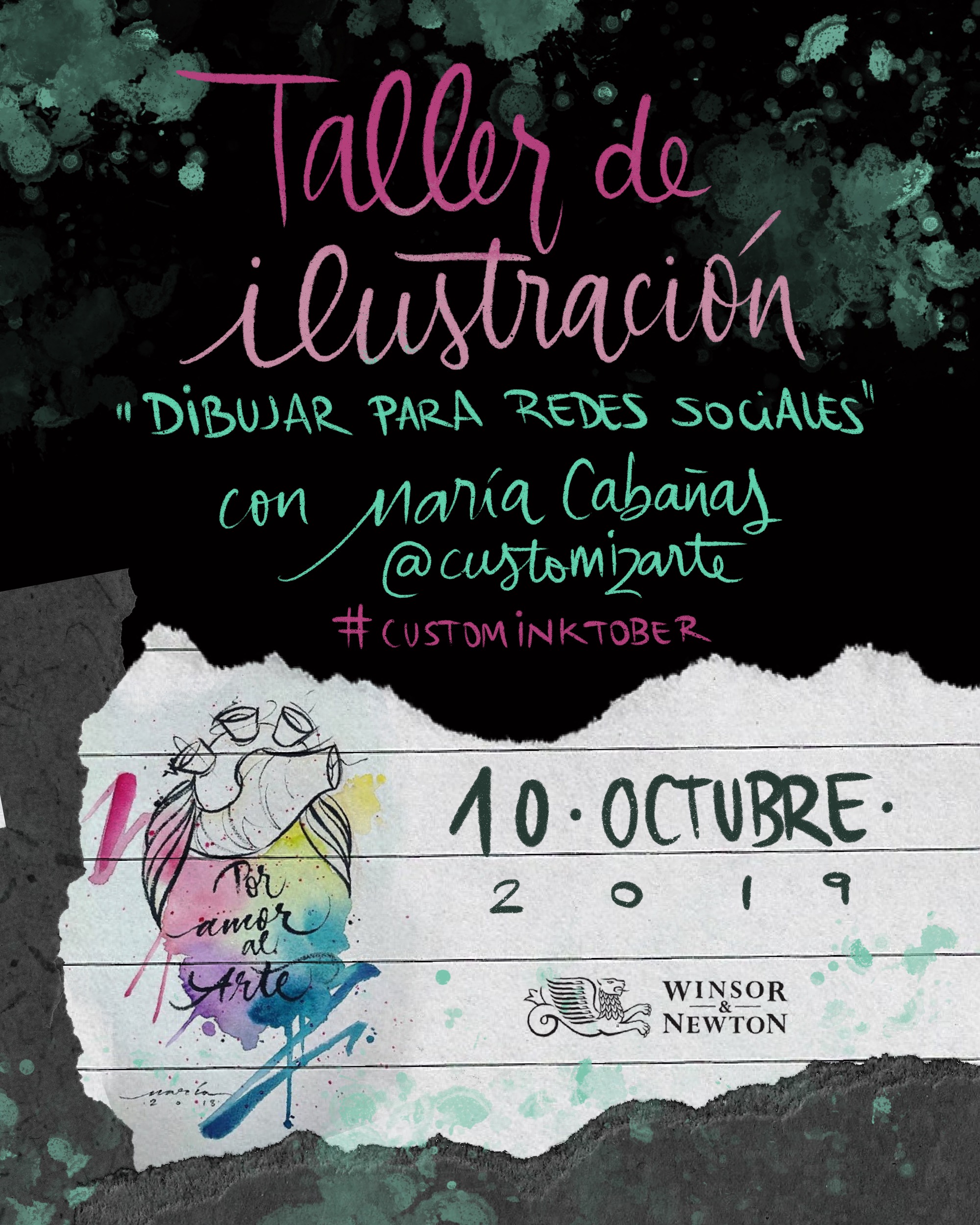 Ampliamos a 2 turnos nuestro taller gratuito «Dibujar para redes sociales» por María Cabañas y Winsor & Newton