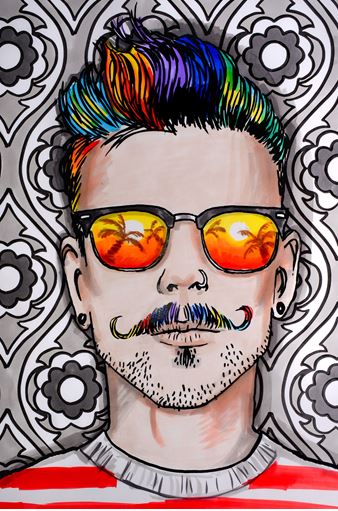 Tutorial con rotuladores Promarker Brush para ilustrar un Hipster