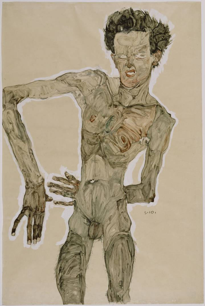 Autorretrato desnudo y gesticulando 1910 Egon Schiele.jpg